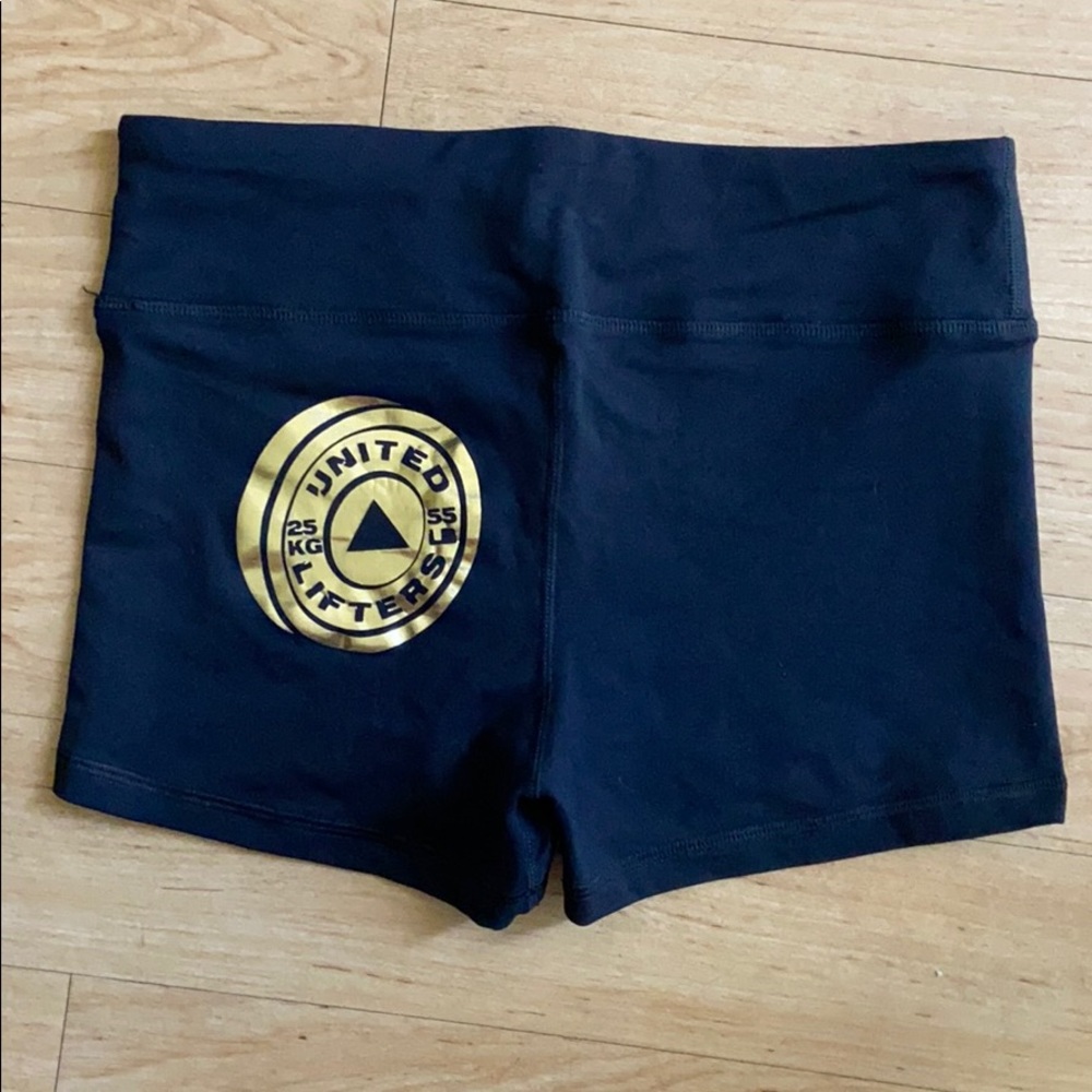 United Lifters Black Shorts w\ Gold Kilo Plate